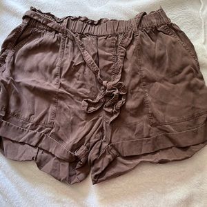 aerie brown belt soft shorts